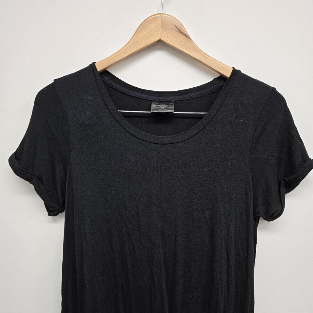 32 Degrees Cool Lux Stretch Dress Sz M Black Short Sleeve Elastic Waist Pockets - Picture 3 of 9